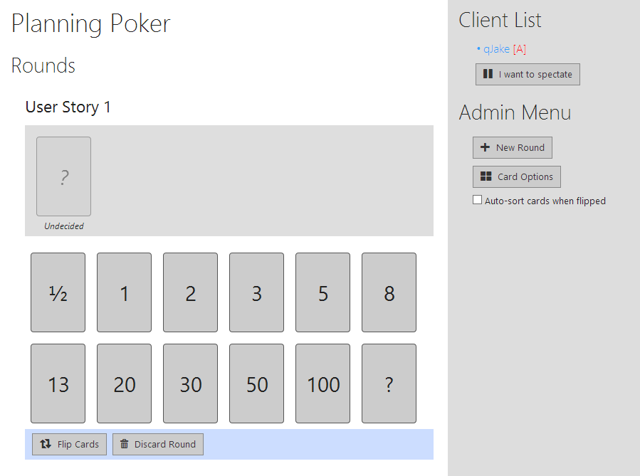 Planning Poker Screenshot