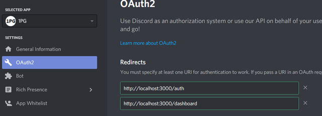 OAuth Redirect URIs