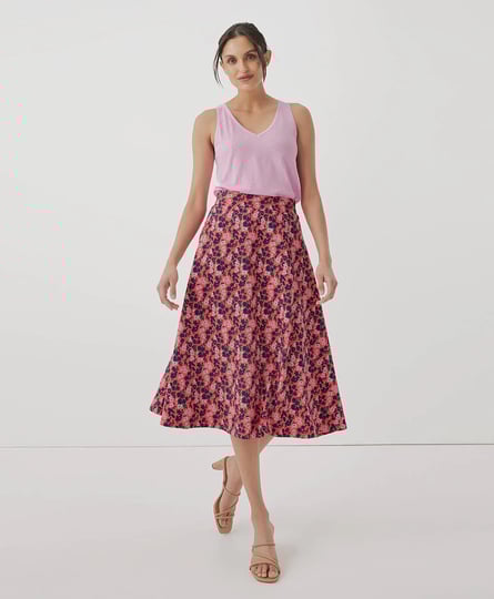 p-a-c-t-womens-organic-fit-flare-midi-skirt-in-sweet-floral-cayenne-size-small-fair-trade-1