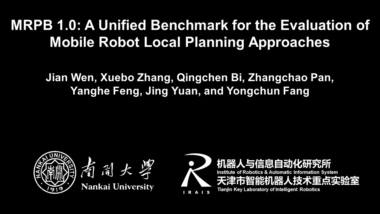 MRPB 1.0: A Unified Benchmark for the Evaluation of Mobile Robot Local Planning Approaches