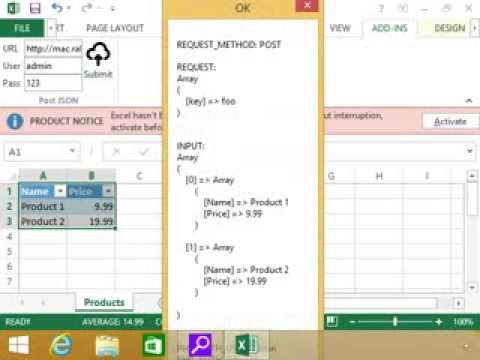 Excel Post Json Add In