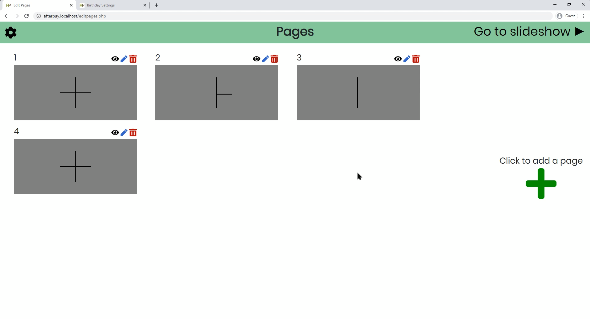 Manage pages