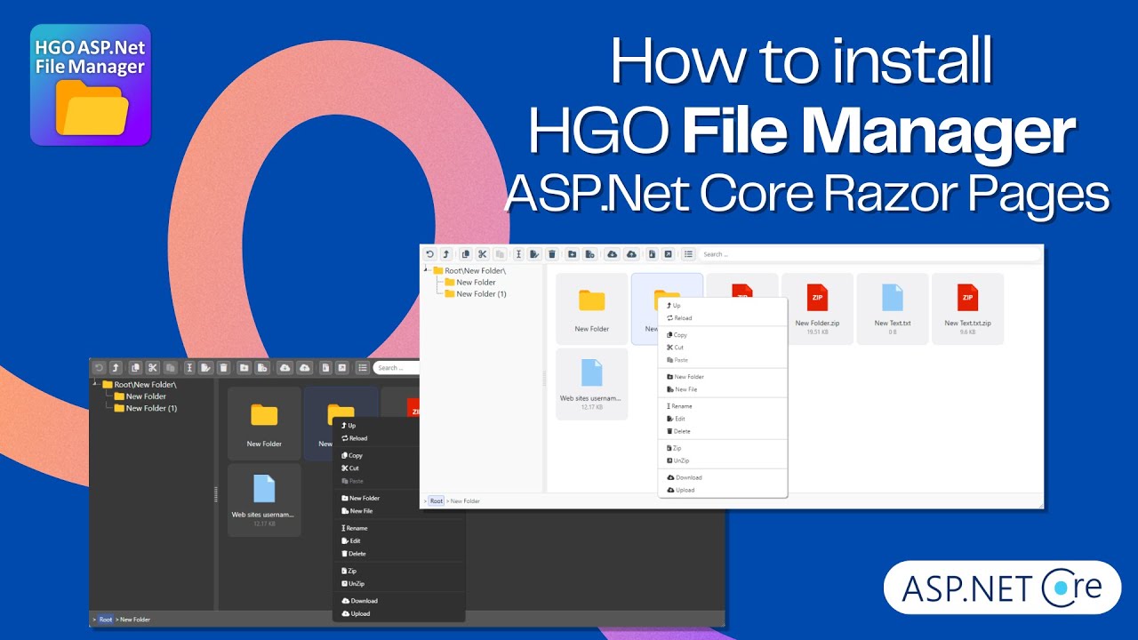 Hgo.ASPNetCore.FileManager Installation guide in ASP.Net Core Razor Pages project