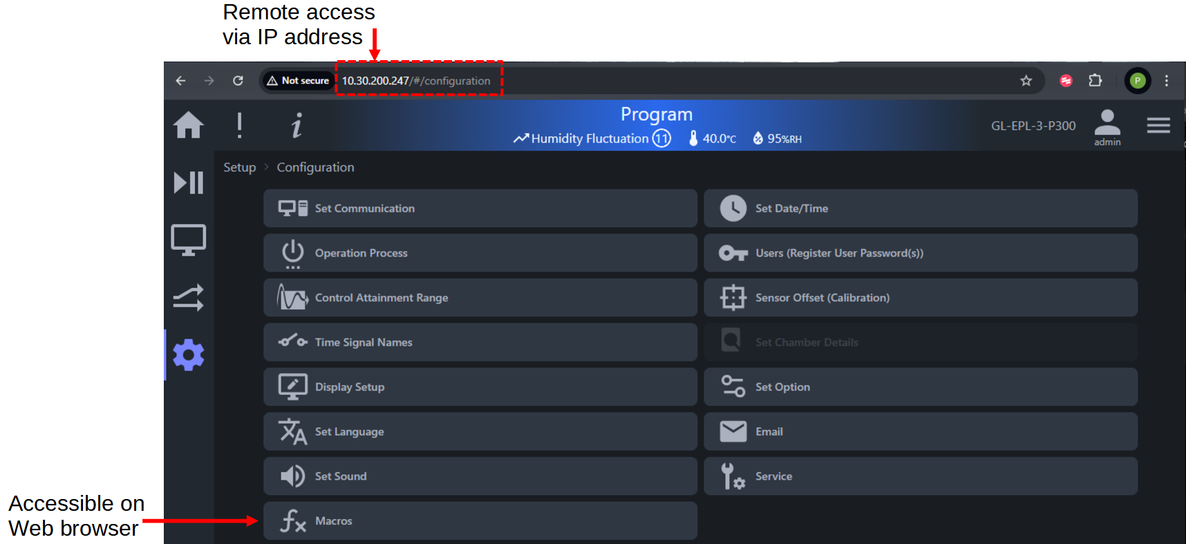 Macros menu and its accessibility