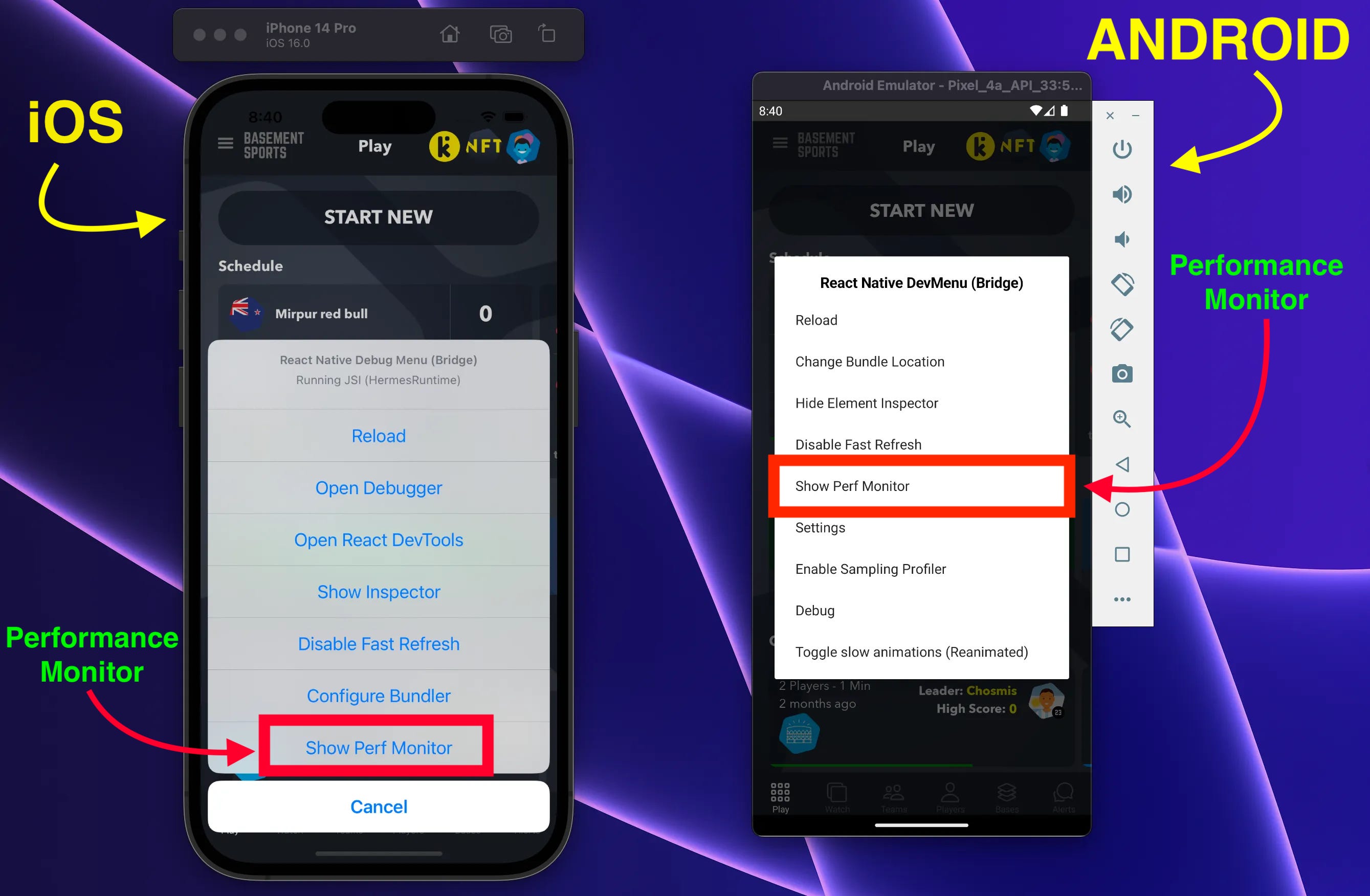 Performance Monitor from Dev Menu