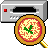 pizza in oven