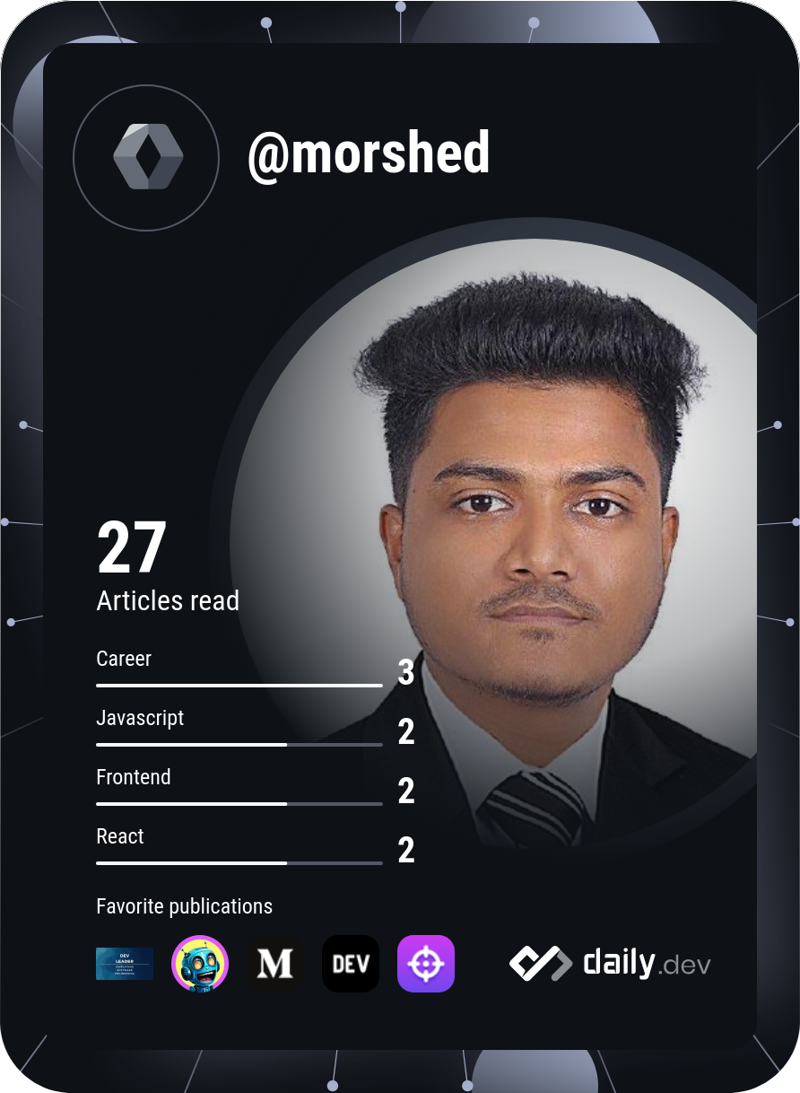 M Morshedul Islam's Dev Card