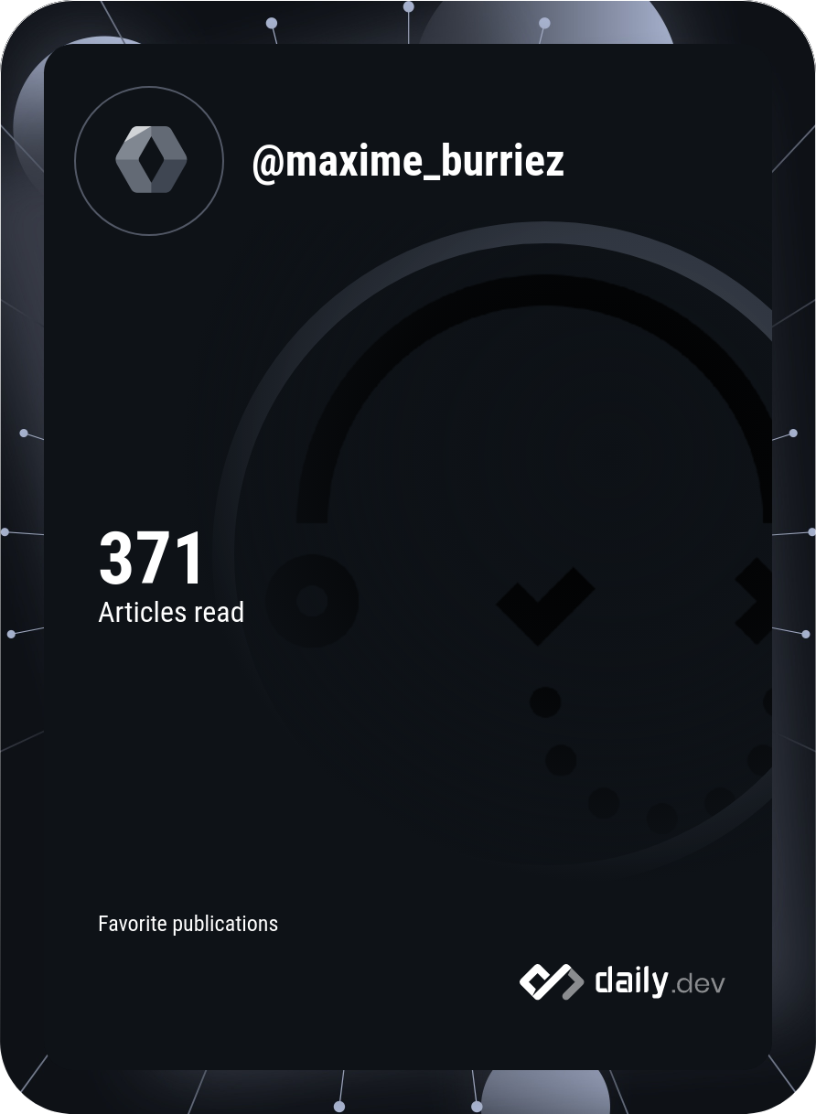 Maxime Burriez's Dev Card