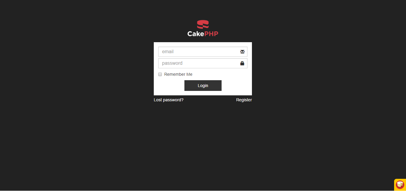 Login page