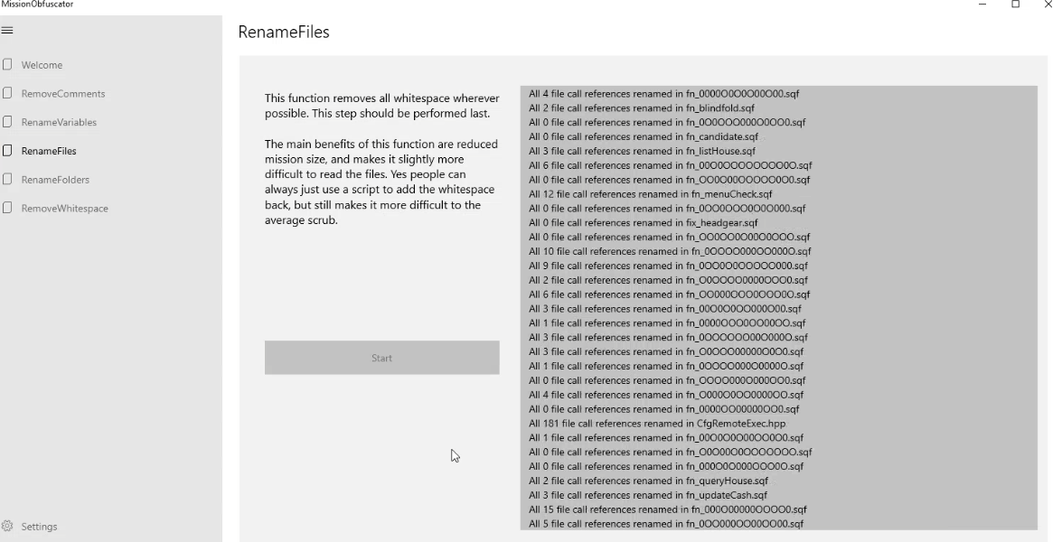 Function reference renaming