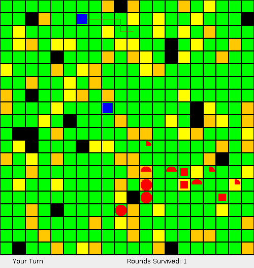 Turno do jogador (mapa 20x20)