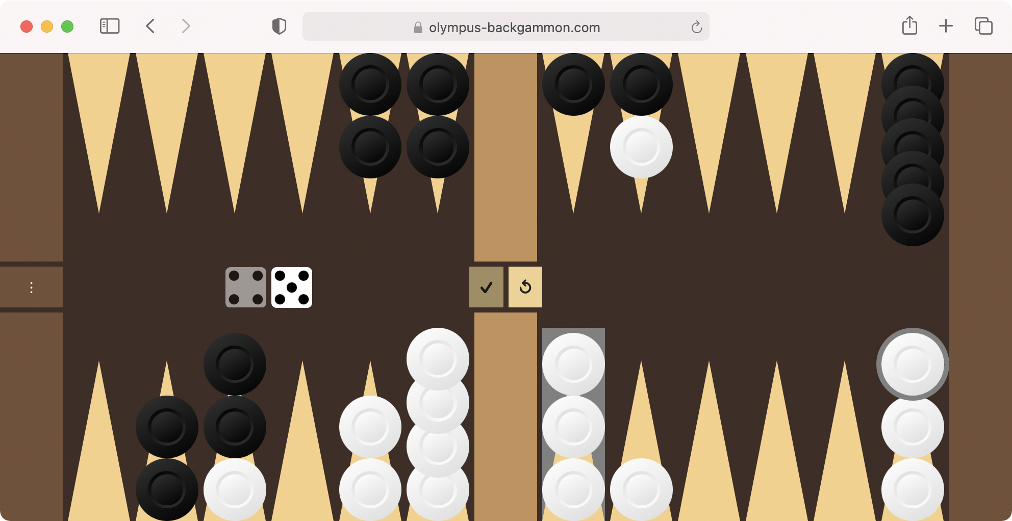 Plakoto game in progress