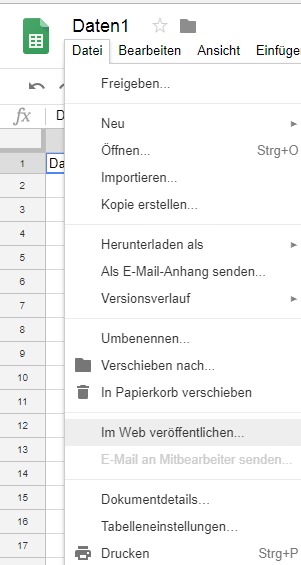 Datei->Im Web veröffentlichen