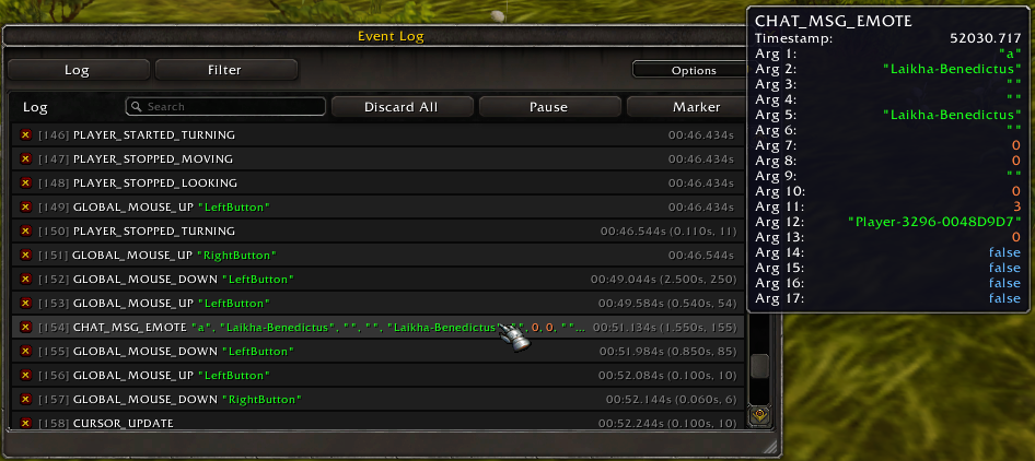 Event Trace Log Tab