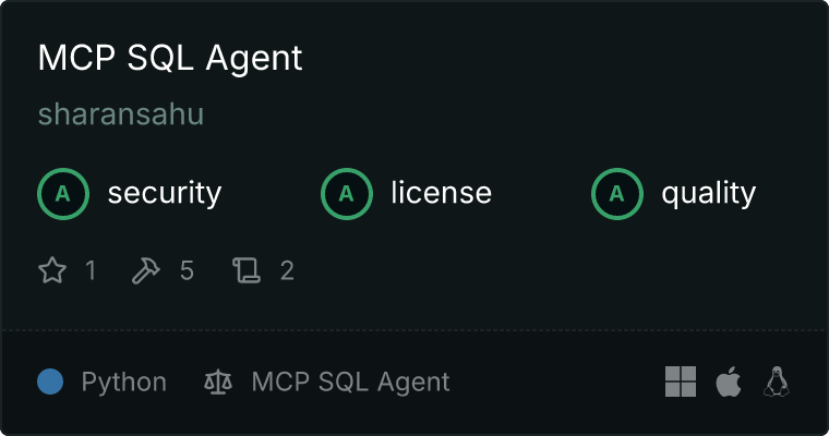 SQL Agent MCP server