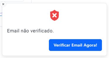 Toast erro verificar email