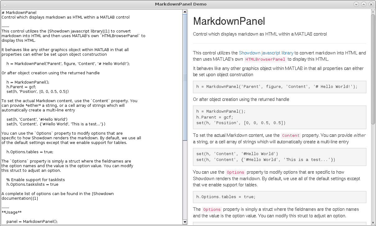 Markdown Demo Application