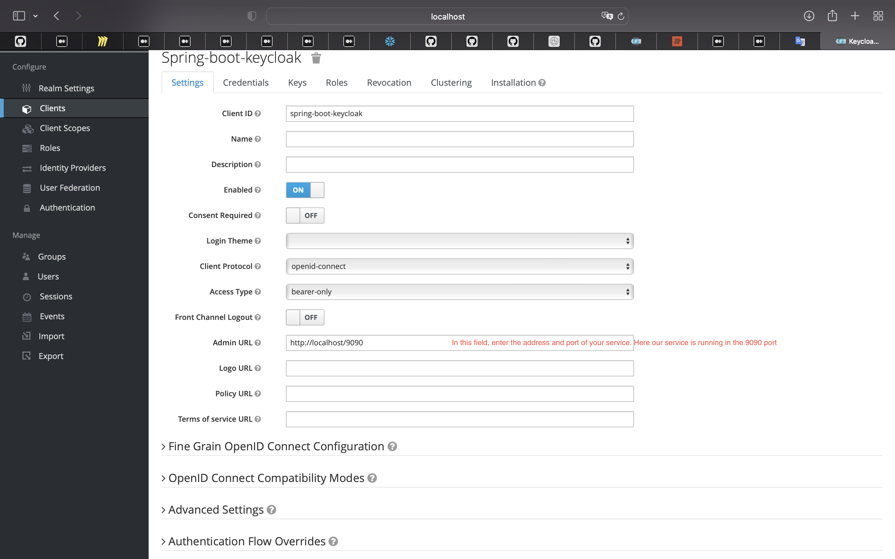 Configuration Keycloak