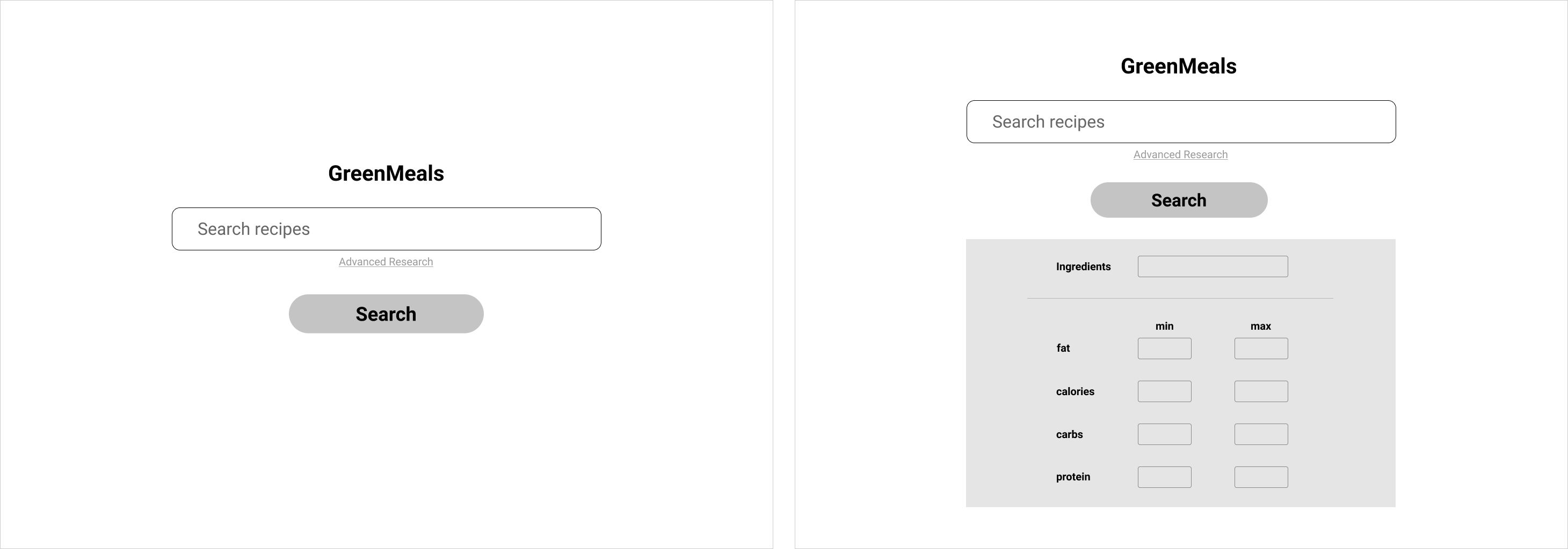 home page wireframes