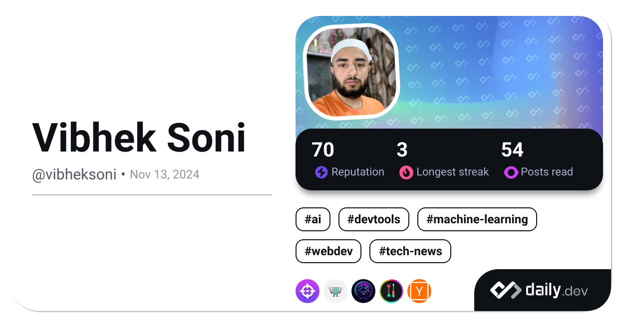Vibhek Soni's Dev Card