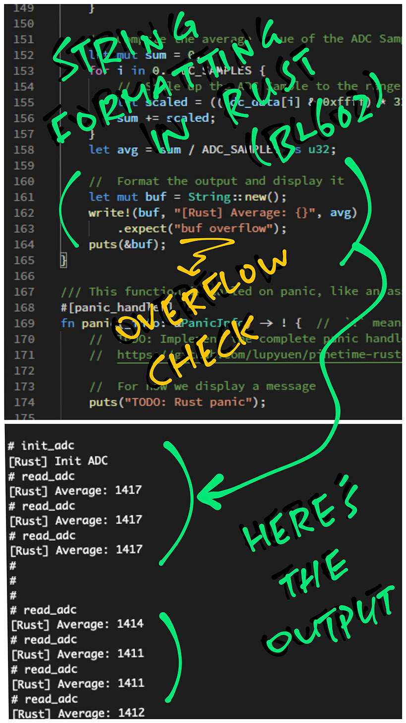 Output from Rust Firmware