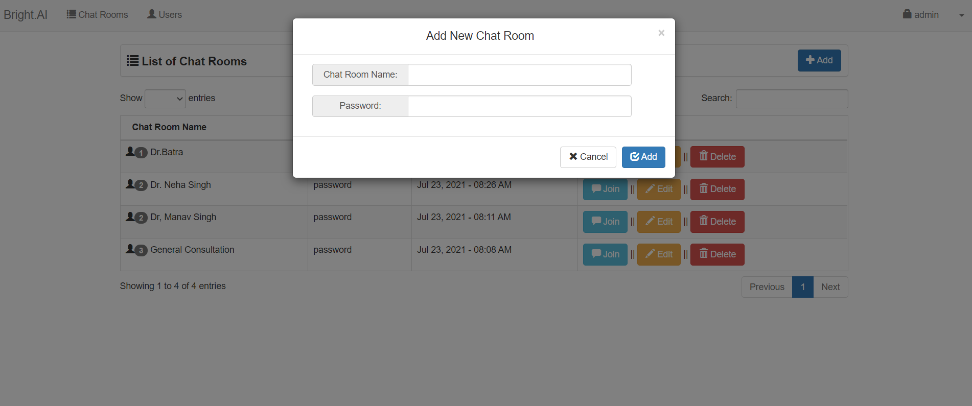 Add Chat Room