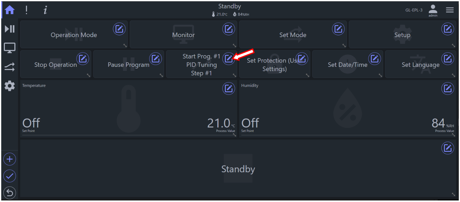 Select a widget or link for editing