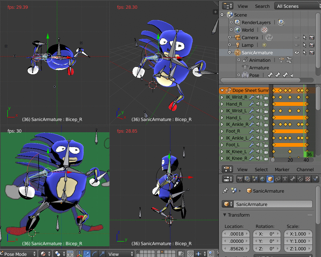 Sanic in Blender