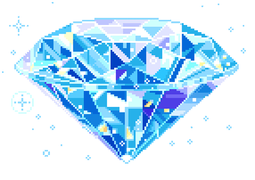 sparkly 8-bit diamond