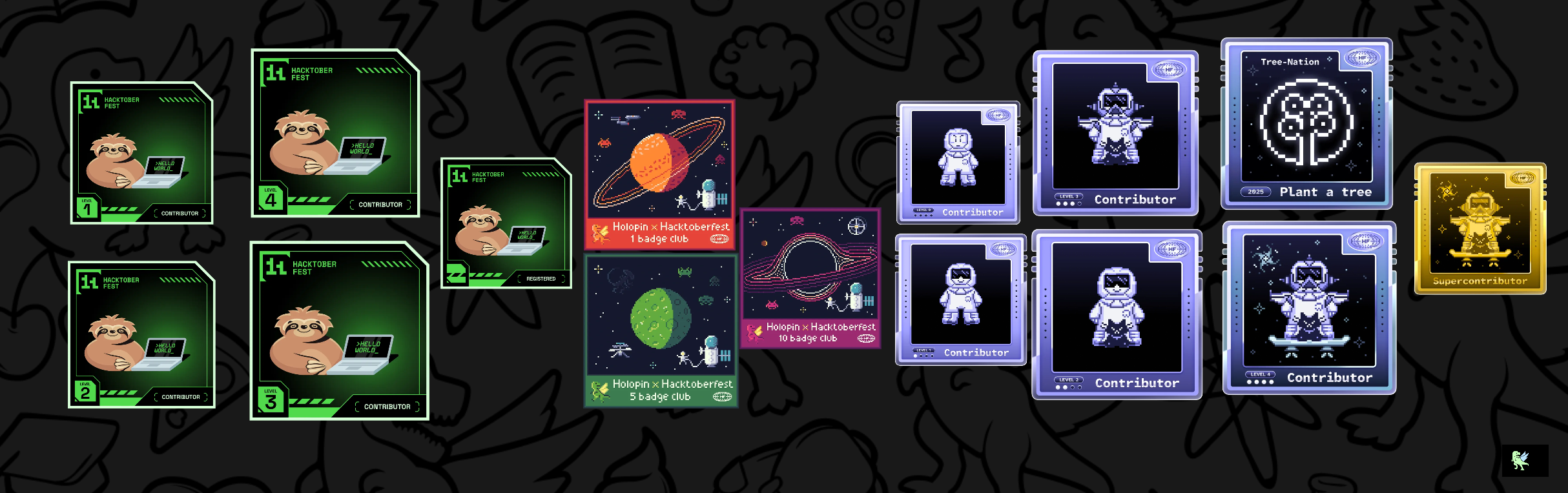 An image of @circuitovertime's Holopin badges, which is a link to view their full Holopin profile