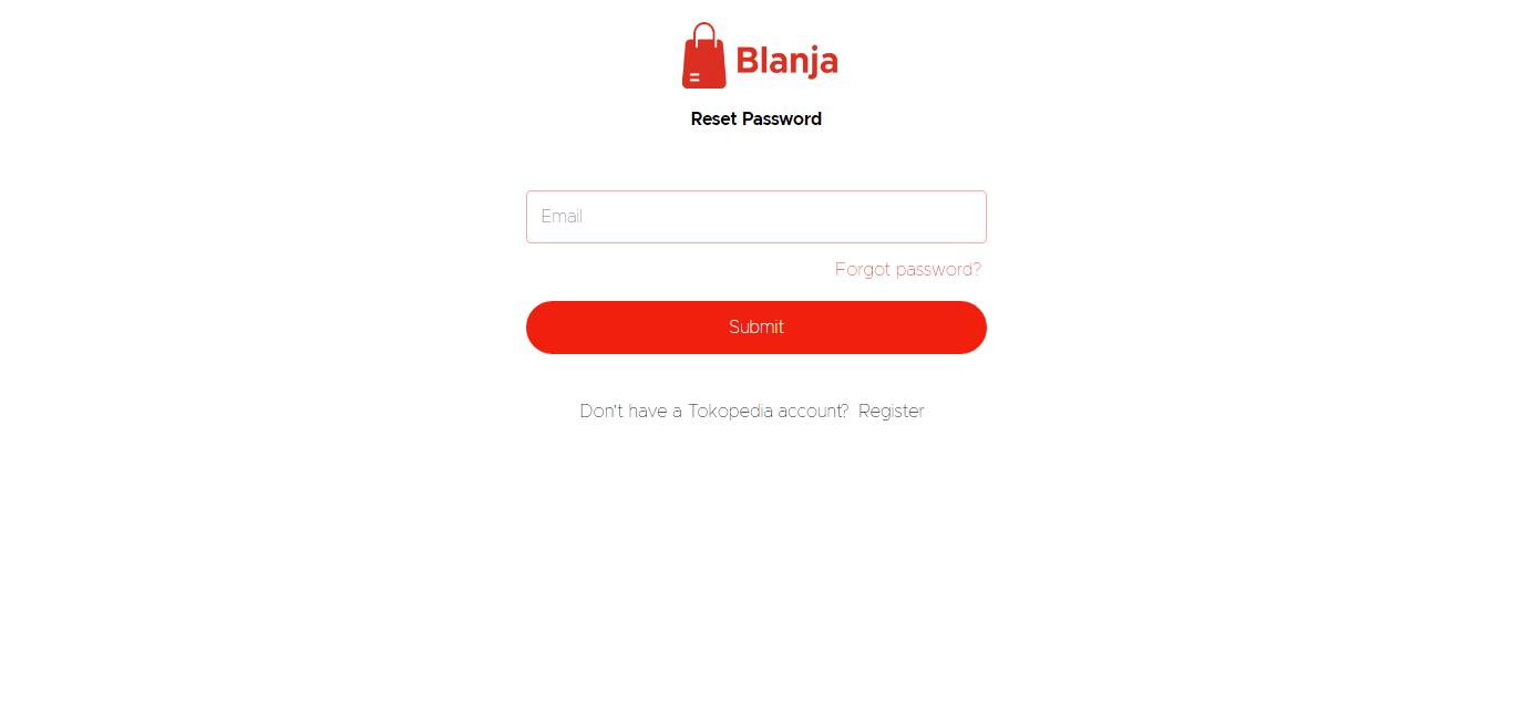 Forgot Password Page