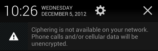 Ciphering Unavailable