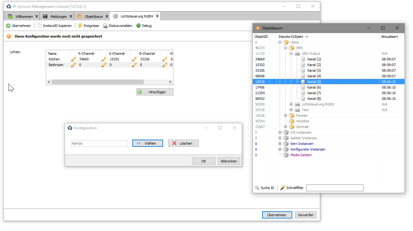 Lichtsteuerung IP Symcon Backend