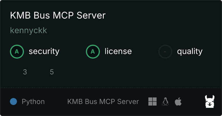 KMB Bus Server MCP server
