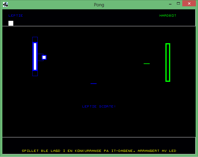 Example game: Pong