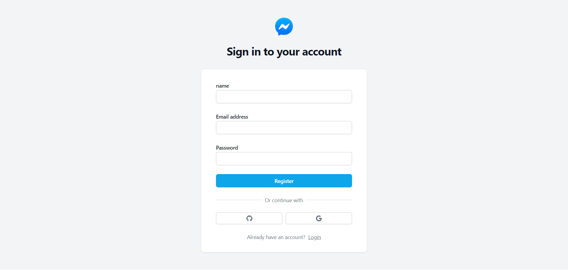 Sign Up Interface