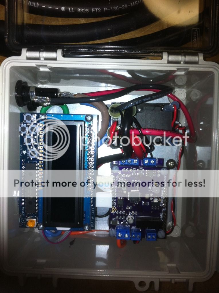OpenEVSE completed, completed with AdaFruit RGB LCD display installed