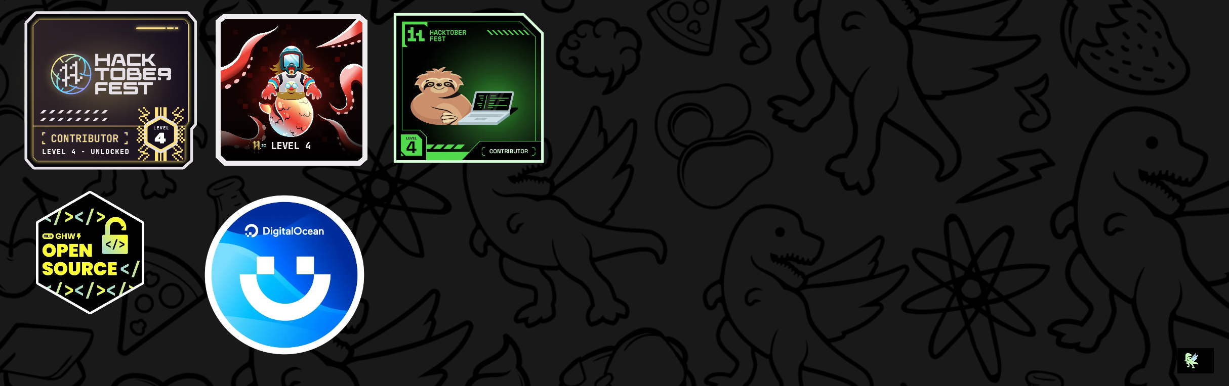 An image of @thahobbist's Holopin badges, which is a link to view their full Holopin profile