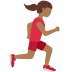 Woman running facing right: medium-dark skin tone