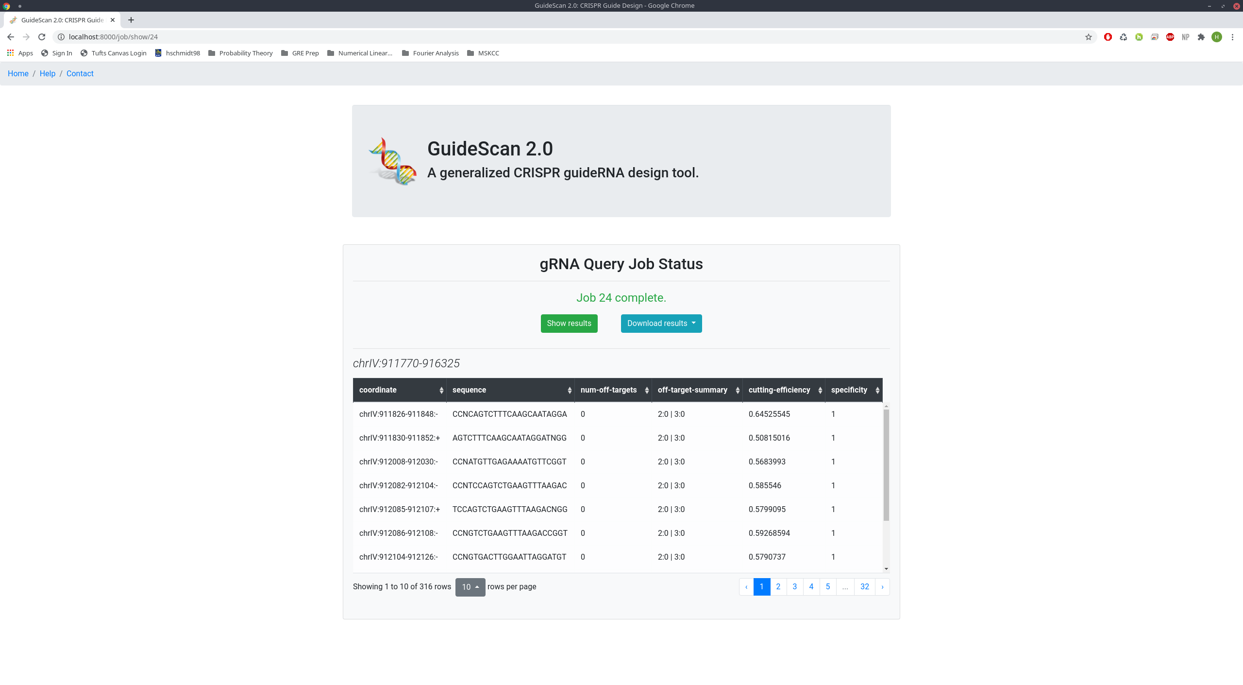 Guidescan 2.0 Webpage