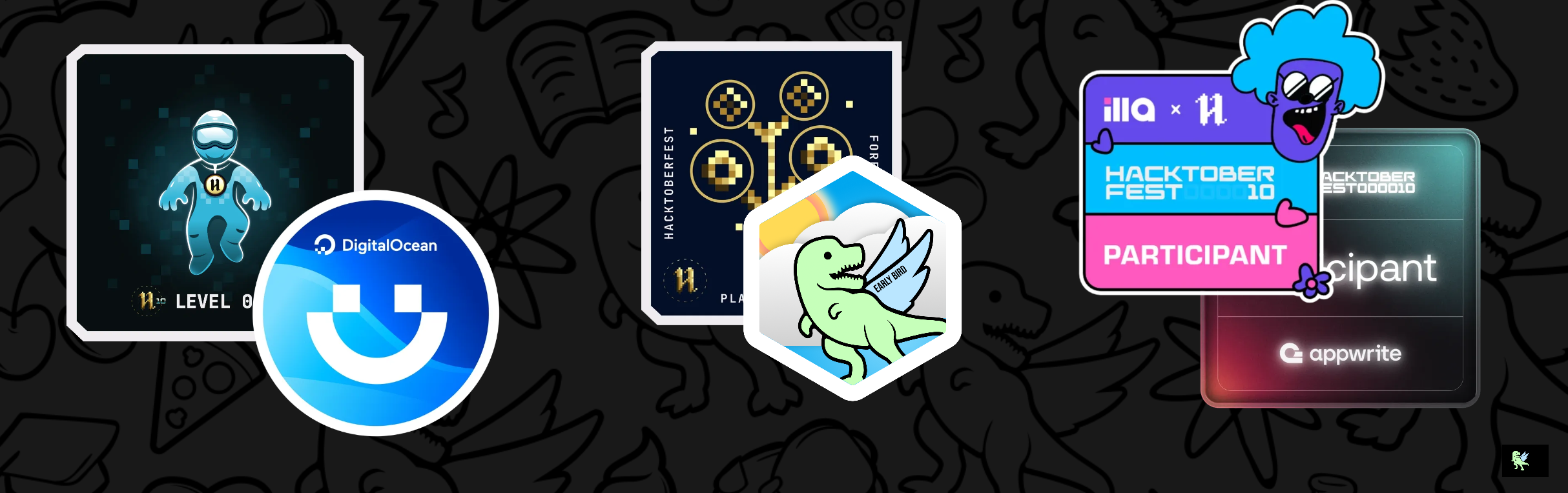 An image of @abhishekssingh's Holopin badges, which is a link to view their full Holopin profile