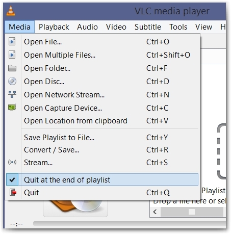 Quit at the end of playlist