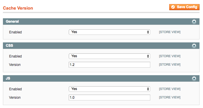 Magento 1 Cache Version