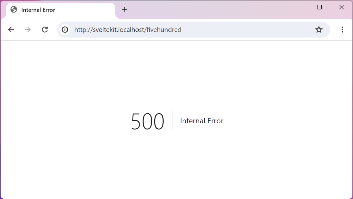 SvelteKit default 500 page
