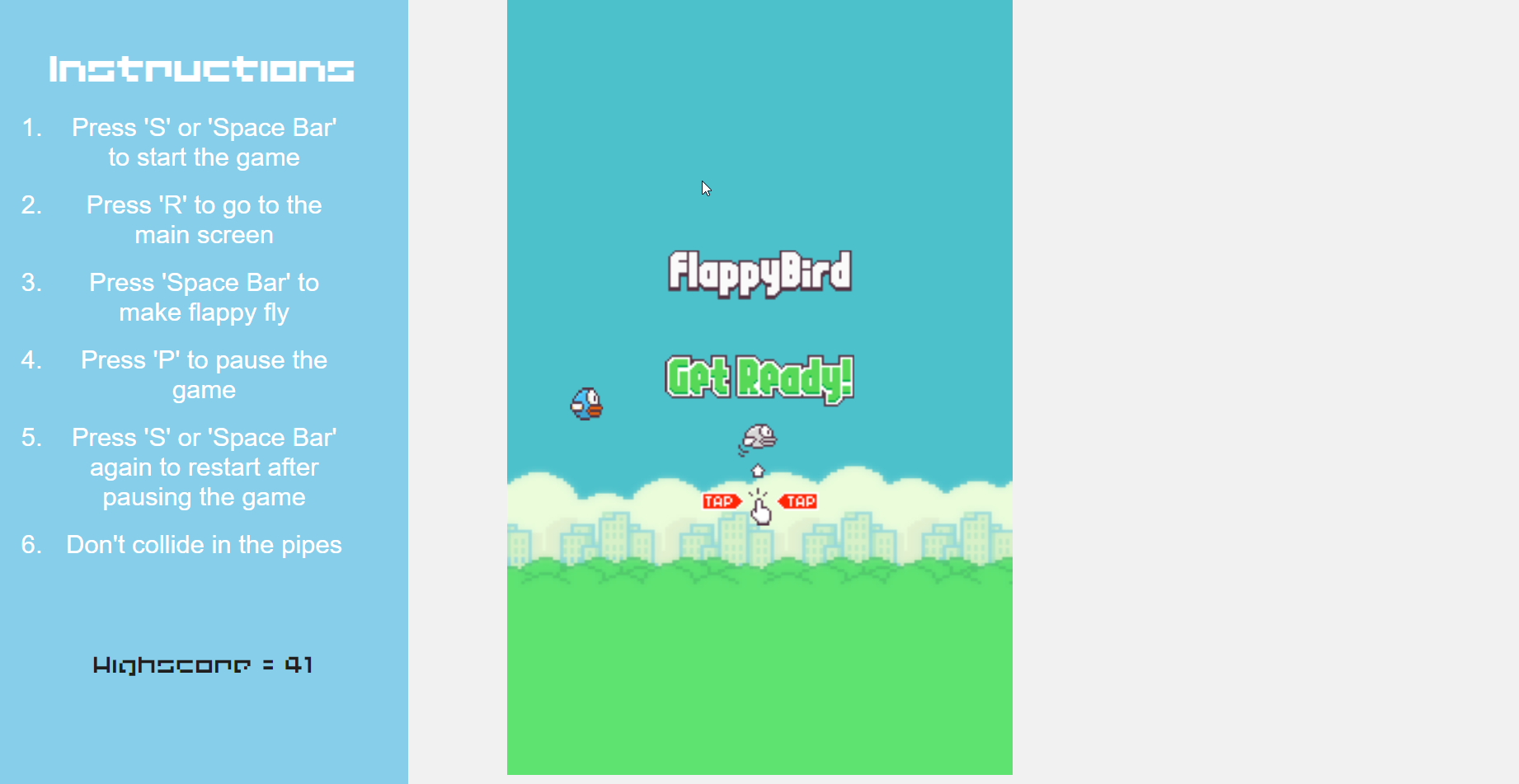 GitHub - sandarva/flappy-bird: A simple flappy bird game with vanilla ...