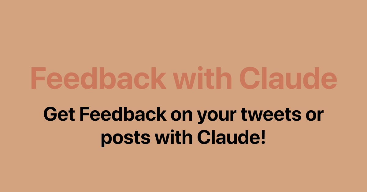 Feedback with Claude