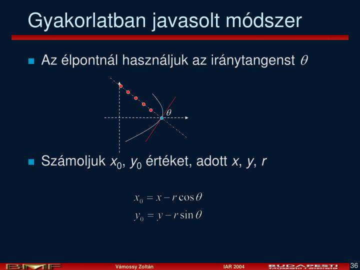 gyakorlatban javasolt módszer