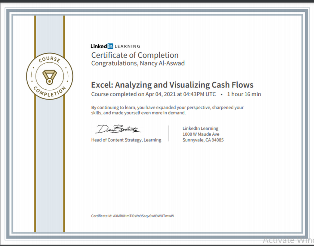 ExcelAnalyzing and Visualizing Cash Flows.png