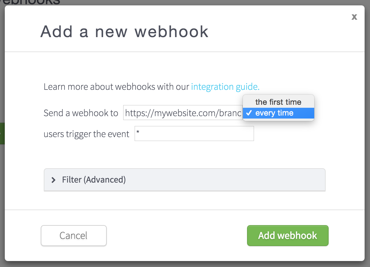 Webhook - Specify Event Name