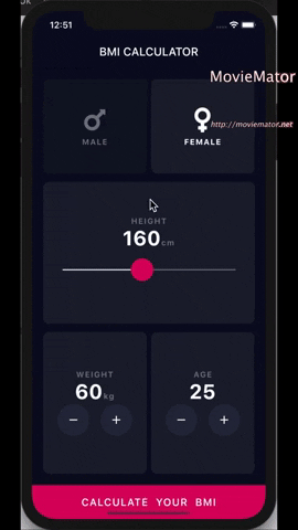 Flutter BMI Calculator Demo